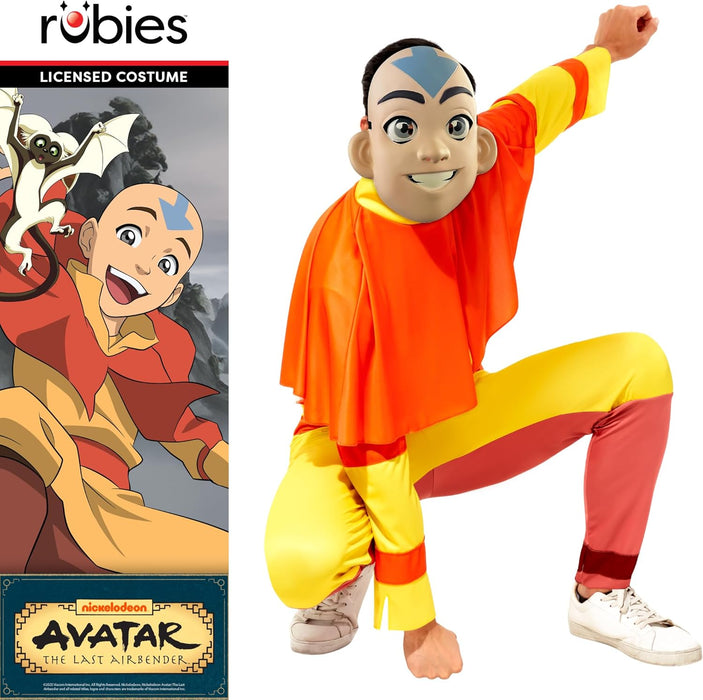 Rubies Men's Avatar: the Last Airbender Aang Costume Jumpsuit With Cape and MaskAdult Costume
