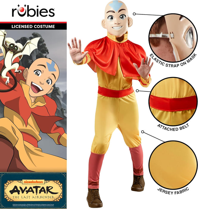 Rubies Official Avatar The Last Airbender Aang Child Costume, Kids Fancy Dress, Size Age 11-13 Years