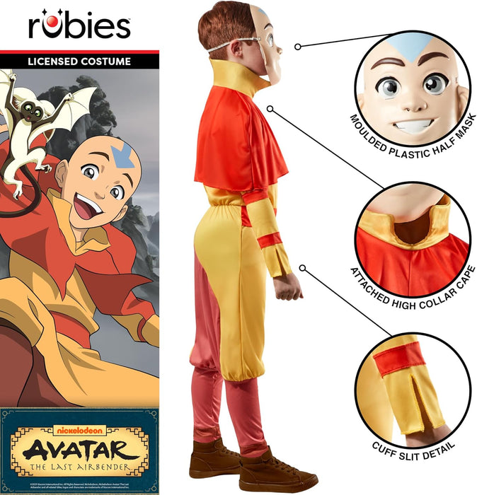 Rubies Official Avatar The Last Airbender Aang Child Costume, Kids Fancy Dress, Size Age 11-13 Years