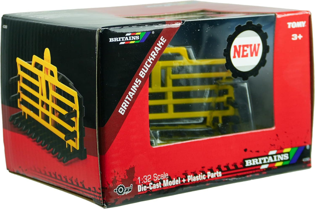 Britains Buck Rake - Diecast Buck Rake Attachment Farm Toys 1 32 Scale - Metal and Plastic Replica Farm Accessories - Collectible Model Tractor Accessories for Plus 3 Year Olds
