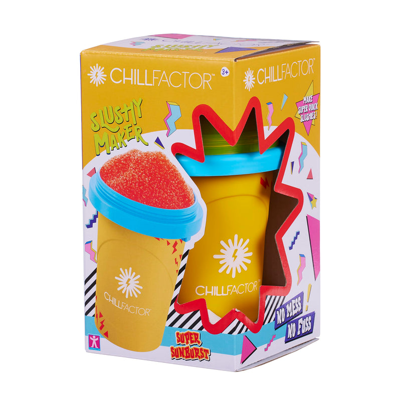 ChillFactor Colour Shock slushy maker Super Sunburst- Herbruikbare slushy maker cup, zelfgemaakte slushies. Knijp beker slushy maker Keuken speelgoed, Oranje