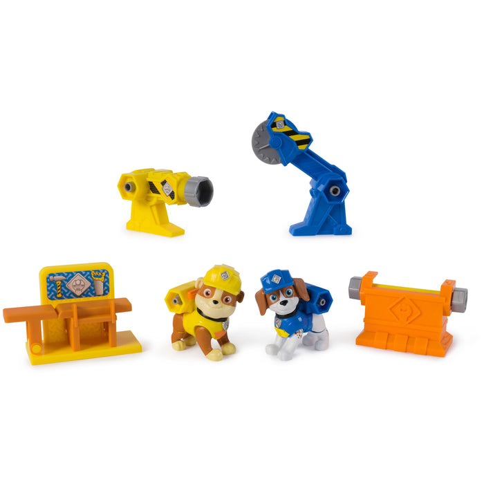 Rubble & Crew, Power Tool Pups, speelgoedfiguren met 2 arbeidersgereedschappen en 2 bouwaccessoires, speelgoed voor kinderen en meisjes, 3 jaar