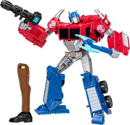 Transformers Toys EarthSpark Deluxe Class Optimus Prime, 12.5-cm Action Figure, Robot Toys for Children Aged 6 and Up