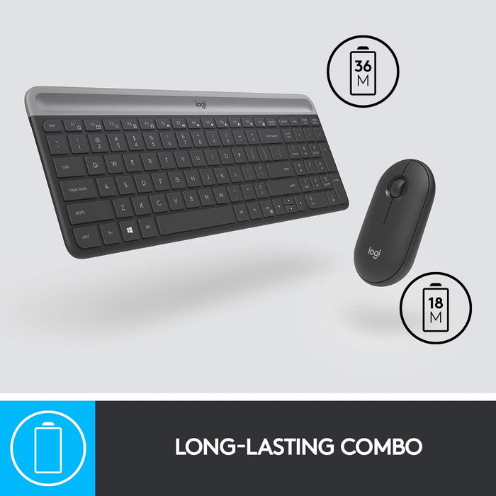 Logitech MK470 Slim Wireless Keyboard & Mouse Combo, QWERTY Italian Layout