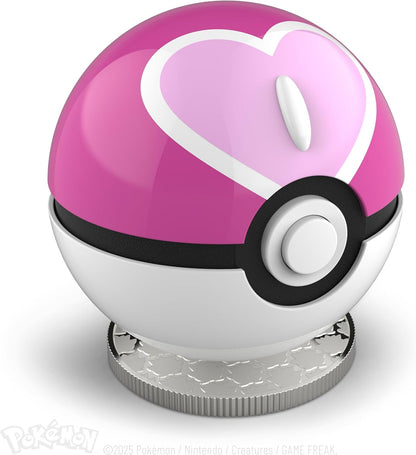 The Wand Company Pokémon Trainer Mini Poké Ball Range of Authentic Replicas - Realistic, Electronic, Die-Cast Poké Ball with Display Stand Light Features