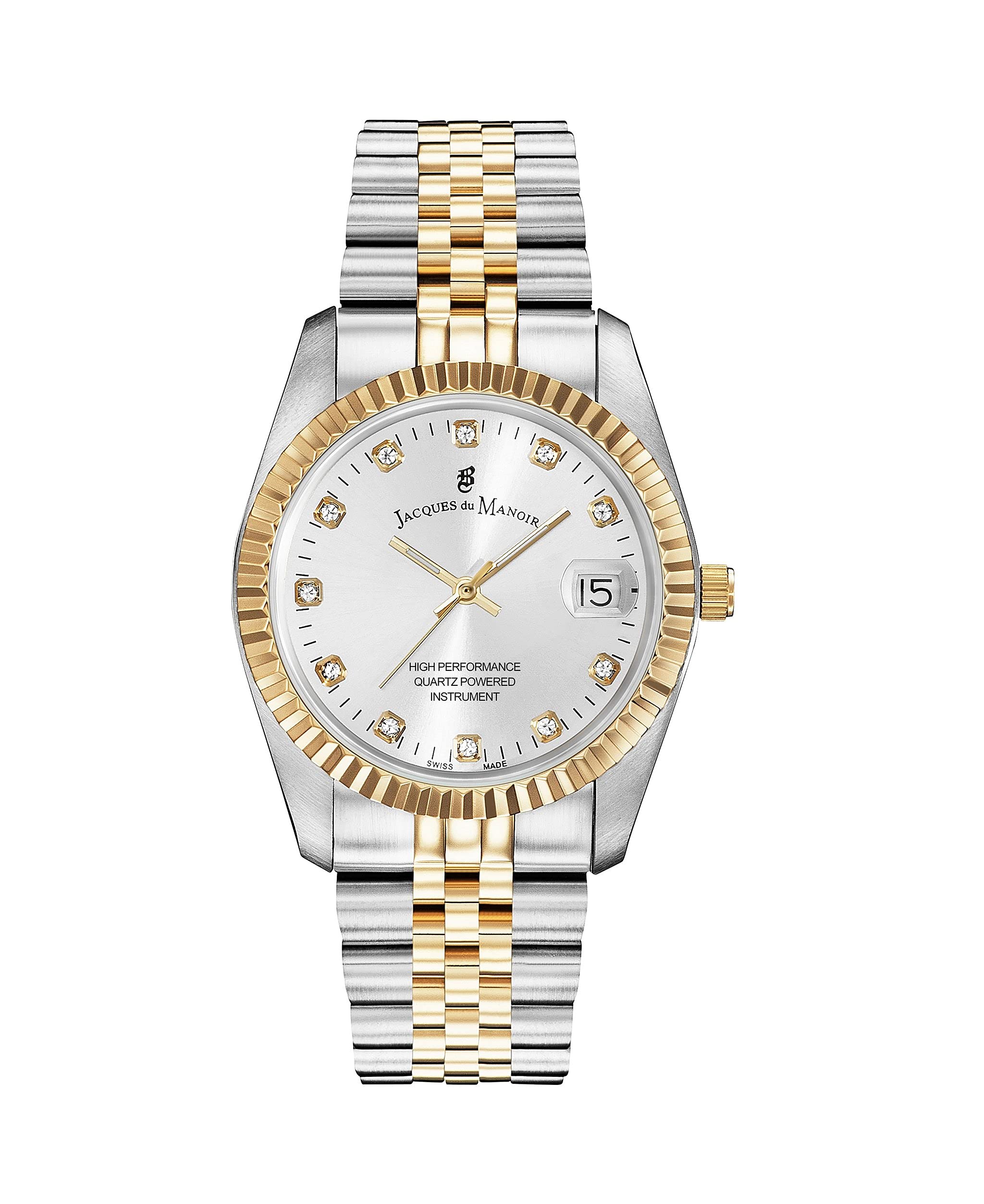 Jacques du Manoir Swiss-made Ladies Inspiration Silver & Gold Plated Bracelet Watch