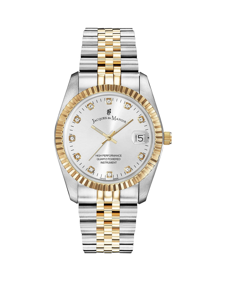 Jacques du Manoir Swiss-made Ladies Inspiration Silver & Gold Plated Bracelet Watch