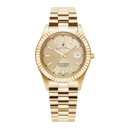 Jacques du Manoir Swiss-made Gents Inspiration  Gold Plated Bracelet Watch