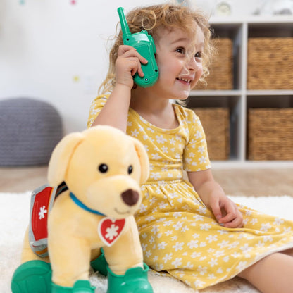 Melissa & Doug Perro guardabosques de peluche con equipo de búsqueda y rescate, Peluche suave y adorable, Juguete para abrazar, Juego de rol, Juego creativo, Regalo para niños y niñas de 3+ años