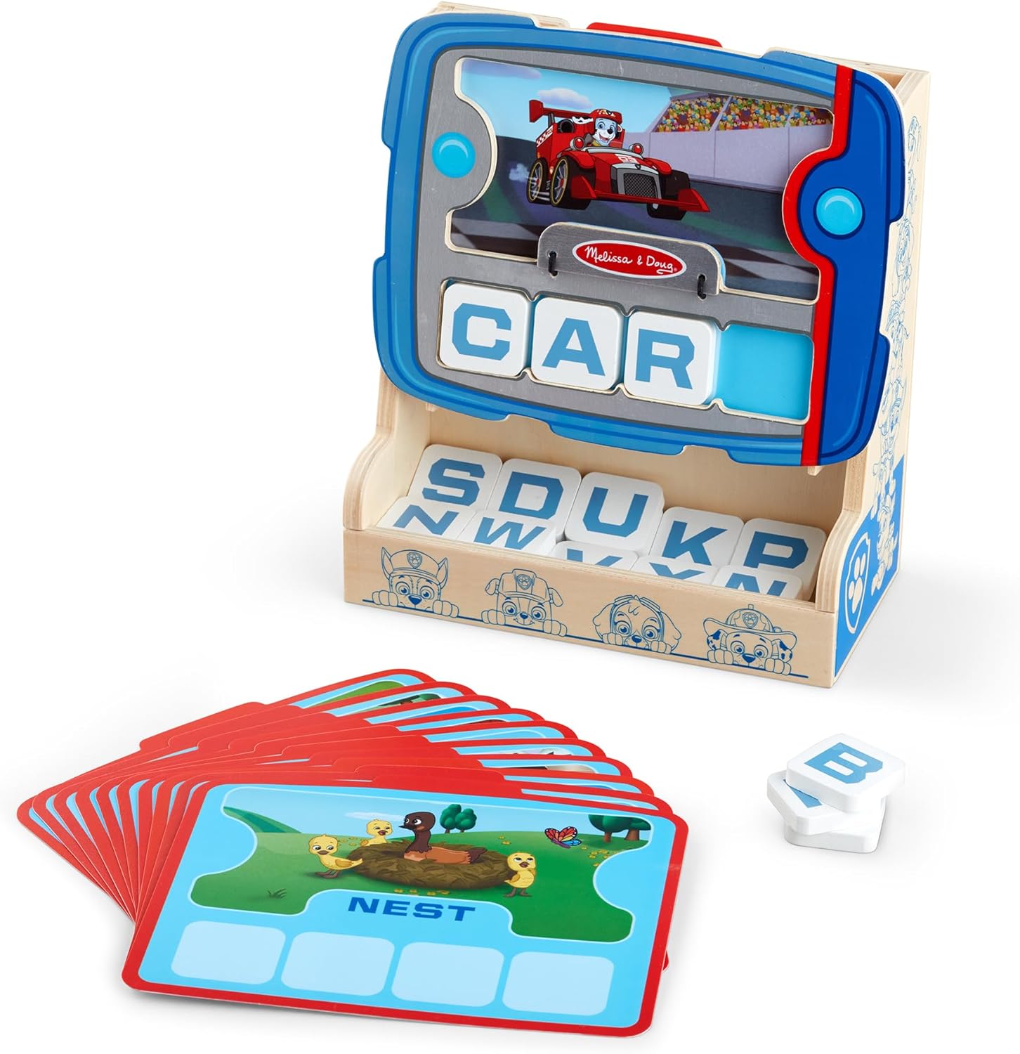 Melissa & Doug Paw Patrol Tablero de madera para deletrear y aprender ingles, Patrulla Canina, Juguetes de madera, Juguete educativo y de desarrollo, Regalo para niños y niñas de 3 4 5 6 7 años