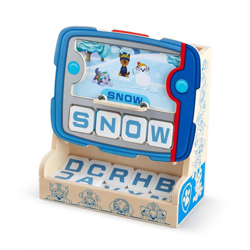 Melissa & Doug Paw Patrol Tablero de madera para deletrear y aprender ingles, Patrulla Canina, Juguetes de madera, Juguete educativo y de desarrollo, Regalo para niños y niñas de 3 4 5 6 7 años