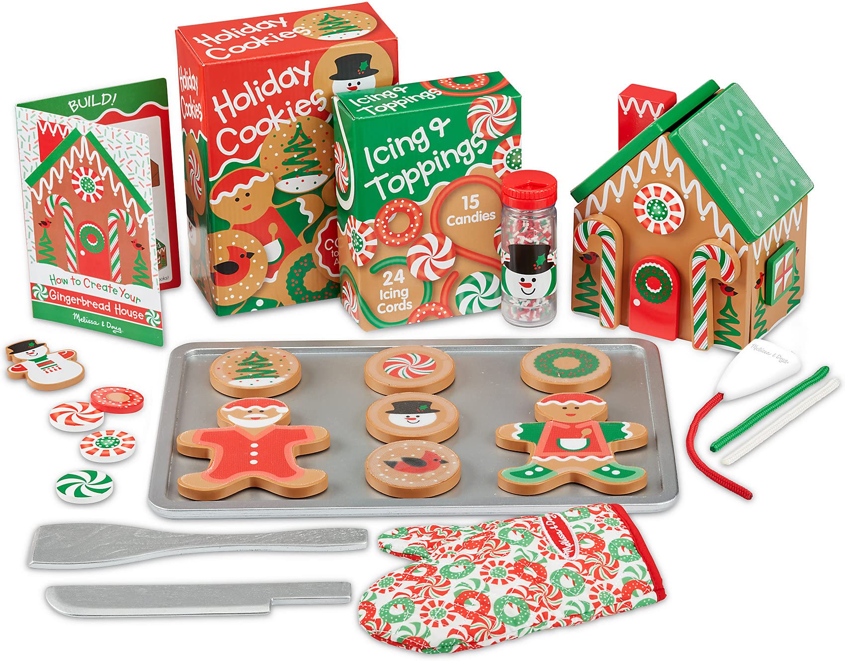 Melissa & Doug Deluxe Holiday Wooden Baking Set - Xmas Gift