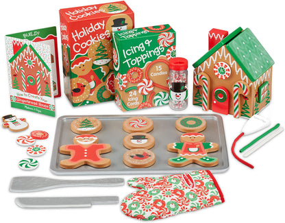 Melissa & Doug Deluxe Holiday Wooden Baking Set - Xmas Gift