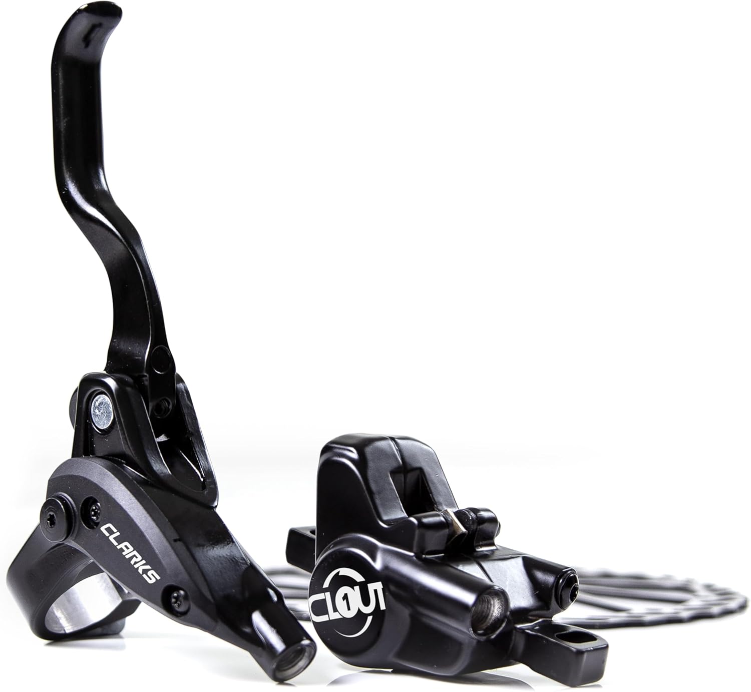 Clarks Cycle Systems Clout-1 Front & Rear Hydraulic Disc Brake Set, Including Rotors, Olives, IS Mounts