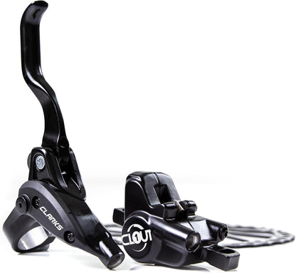 Clarks Cycle Systems Clout-1 Front & Rear Hydraulic Disc Brake Set, Including Rotors, Olives, IS Mounts