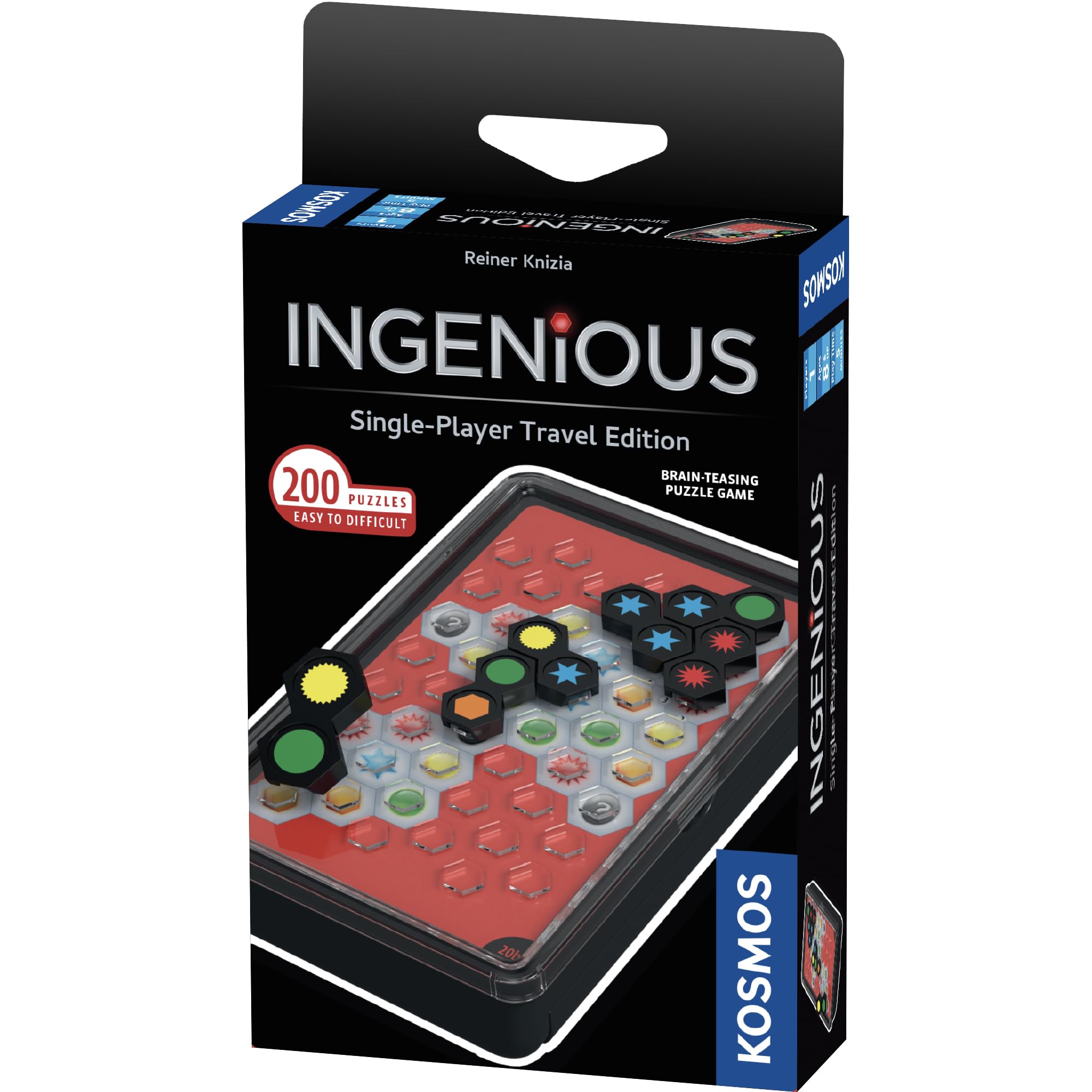 Thames & Kosmos Ingenious: Single-Player Travel Edition, Domino-Style Puzzle Game, Portable Travel Game for Adults and Kids, For 1+ Players, Suitable for Ages 8+