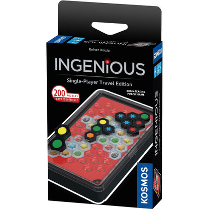 Thames & Kosmos Ingenious: Single-Player Travel Edition, Domino-Style Puzzle Game, Portable Travel Game for Adults and Kids, For 1+ Players, Suitable for Ages 8+