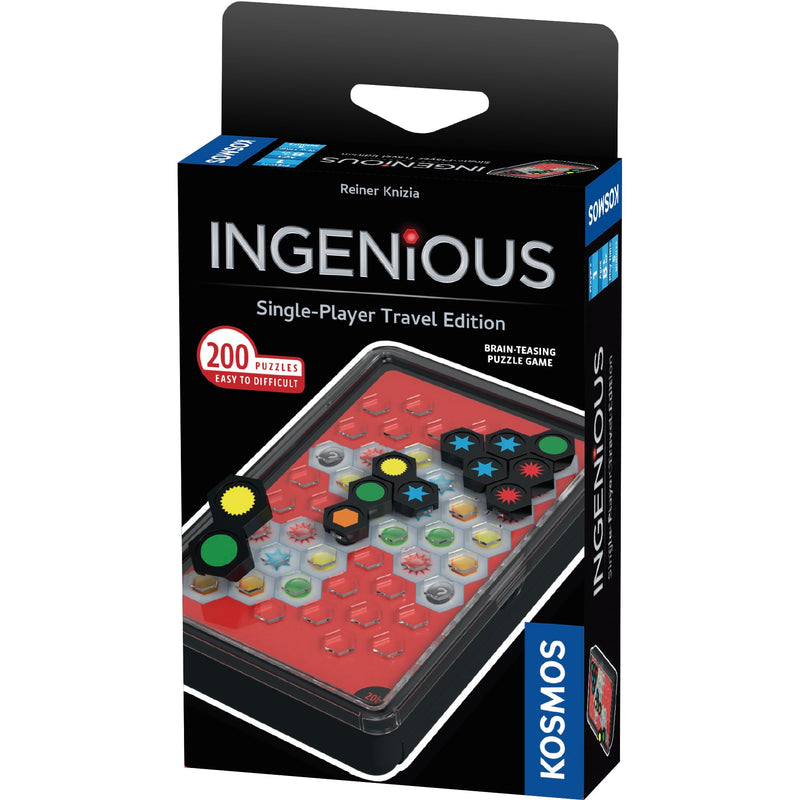 Thames & Kosmos Ingenious: Single-Player Travel Edition, Domino-Style Puzzle Game, Portable Travel Game for Adults and Kids, For 1+ Players, Suitable for Ages 8+