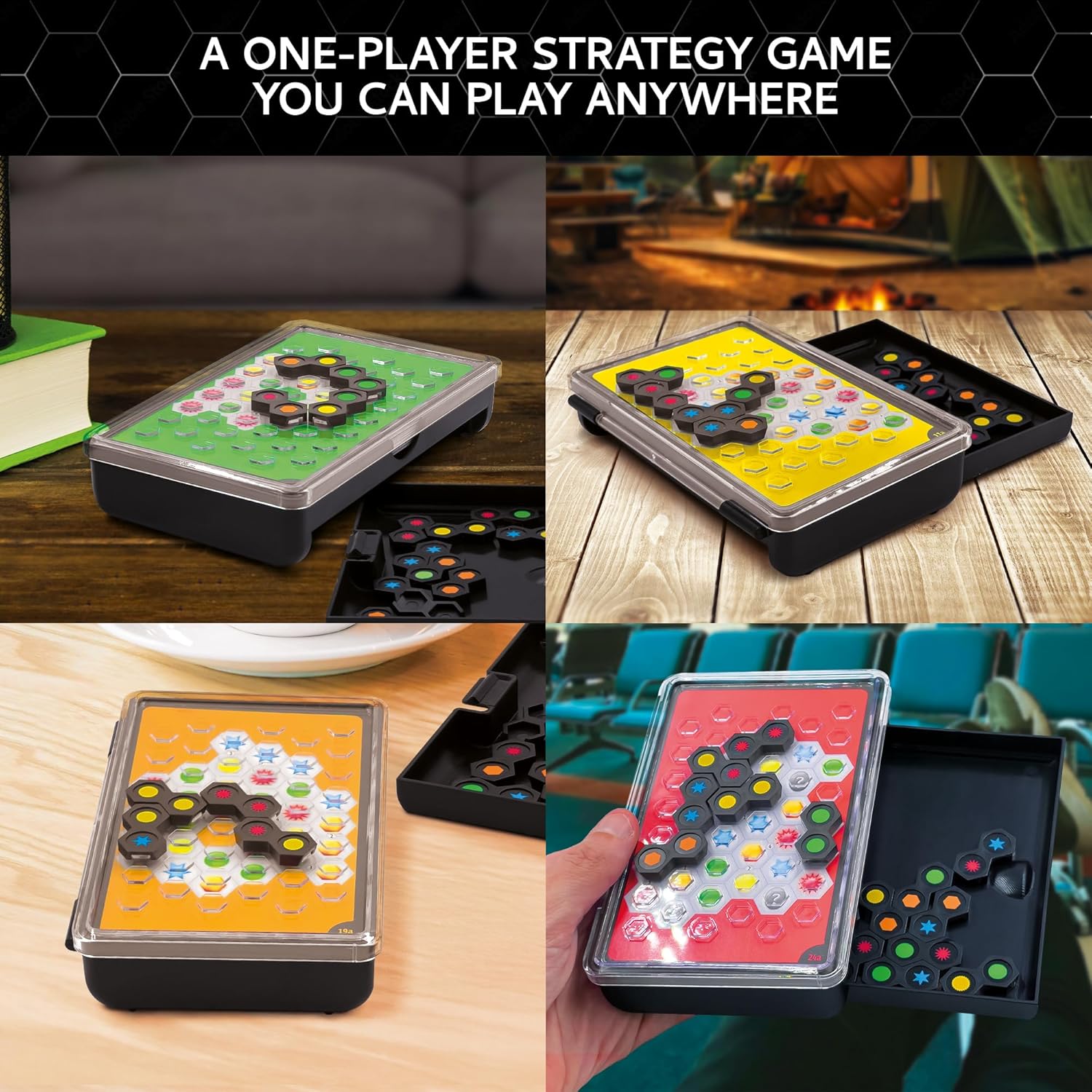 Thames & Kosmos Ingenious: Single-Player Travel Edition, Domino-Style Puzzle Game, Portable Travel Game for Adults and Kids, For 1+ Players, Suitable for Ages 8+