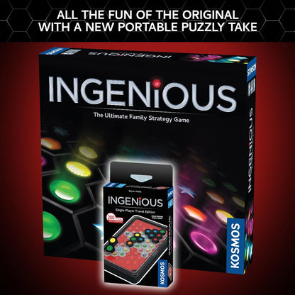 Thames & Kosmos Ingenious: Single-Player Travel Edition, Domino-Style Puzzle Game, Portable Travel Game for Adults and Kids, For 1+ Players, Suitable for Ages 8+