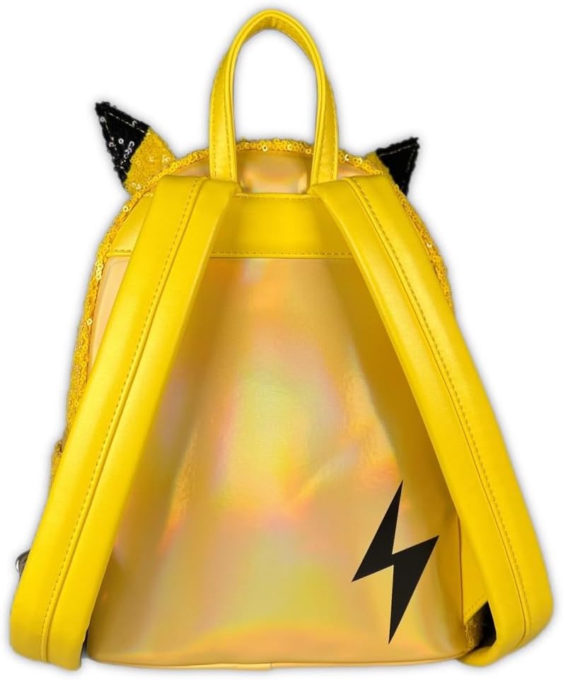 Loungefly Pokemon - Pikachu - Sequin Mini Backpack - Premium Vegan Leather - Gift Idea - Official Merchandise - for Boys, Girls Men and Women - Anime Fans