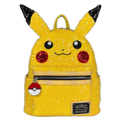 Loungefly Pokemon - Pikachu - Sequin Mini Backpack - Premium Vegan Leather - Gift Idea - Official Merchandise - for Boys, Girls Men and Women - Anime Fans