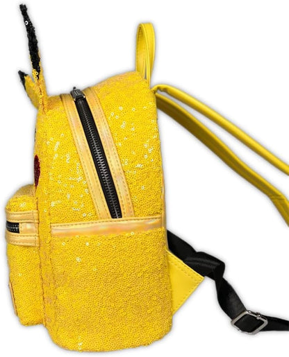 Loungefly Pokemon - Pikachu - Sequin Mini Backpack - Premium Vegan Leather - Gift Idea - Official Merchandise - for Boys, Girls Men and Women - Anime Fans