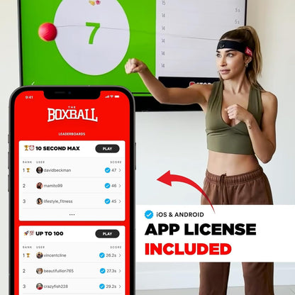 Boxbollen Original with App, Used by Celebrities - MMA Gear Boxing Ball - Boxing Reflex Ball with Adjustable Strap - Interactive Boxball App Integration - 1 Pack