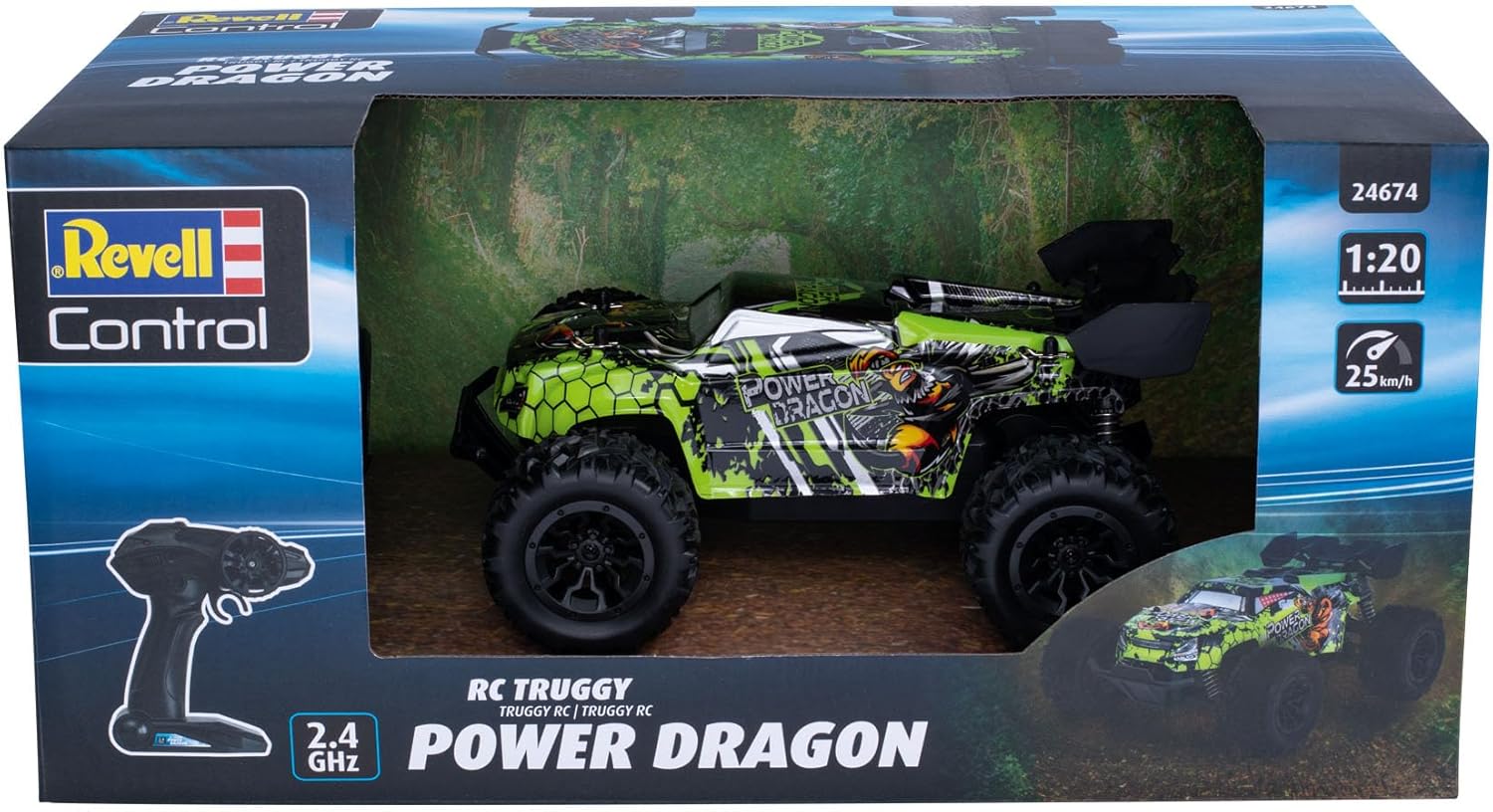 Revell Control Revell 24674 RC Car Power Dragon 1:20 Scale, multi-color