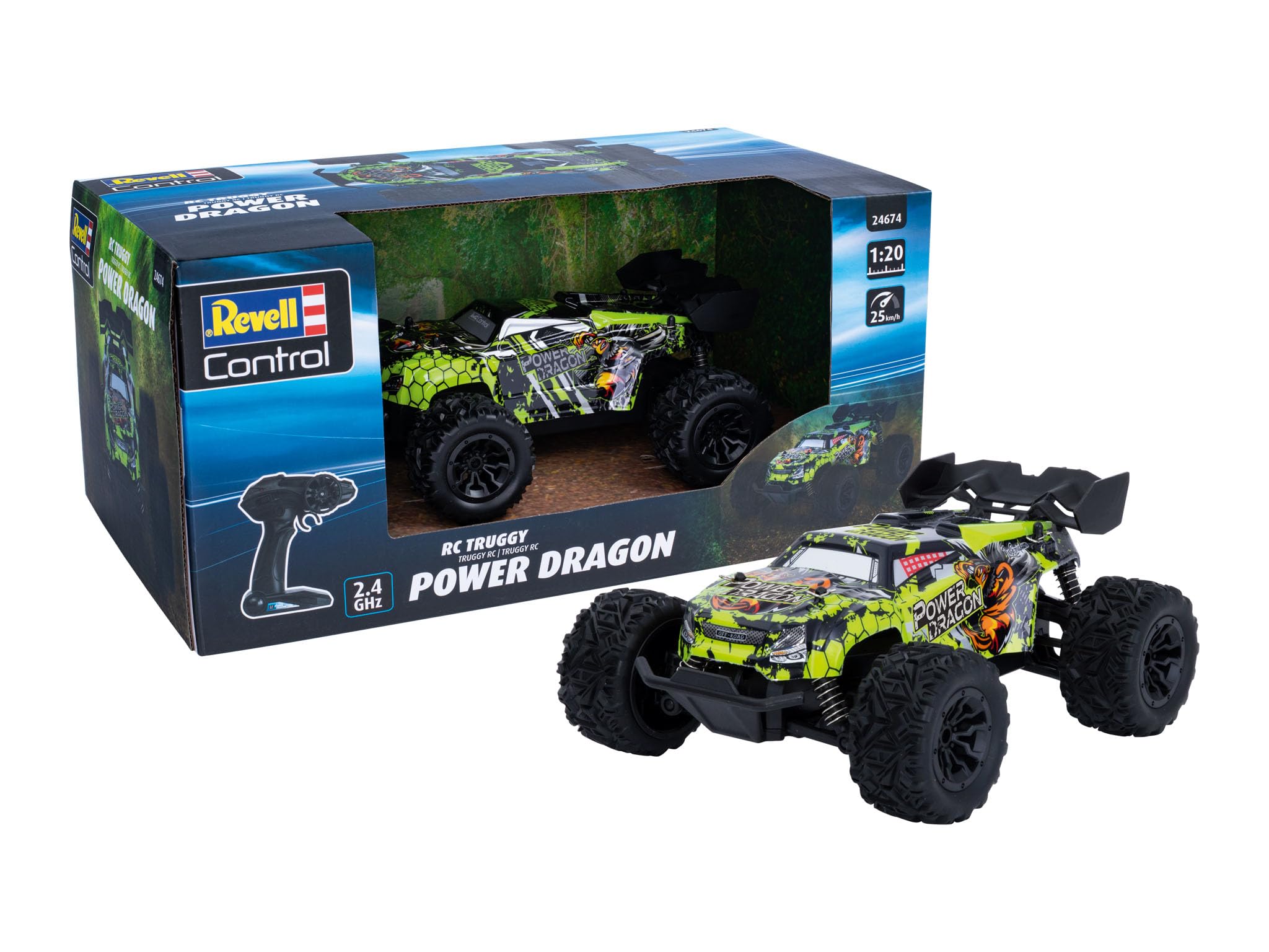 Revell Control Revell 24674 RC Car Power Dragon 1:20 Scale, multi-color