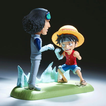 Banpresto Monkey D. Luffy Vs Kuzan One Piece Action Figure, World Collectable Log Stories 9 cm, BP28688P Multicolor, Collectible Figure, Optimal for Anime Fans
