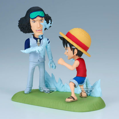 Banpresto Monkey D. Luffy Vs Kuzan One Piece Action Figure, World Collectable Log Stories 9 cm, BP28688P Multicolor, Collectible Figure, Optimal for Anime Fans