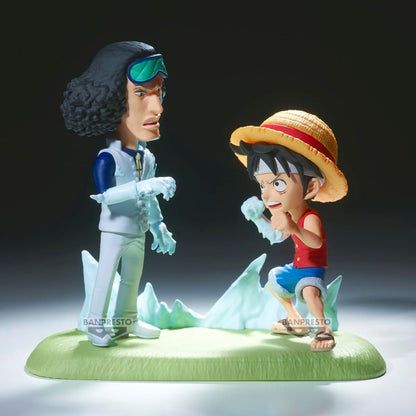 Banpresto Monkey D. Luffy Vs Kuzan One Piece Action Figure, World Collectable Log Stories 9 cm, BP28688P Multicolor, Collectible Figure, Optimal for Anime Fans