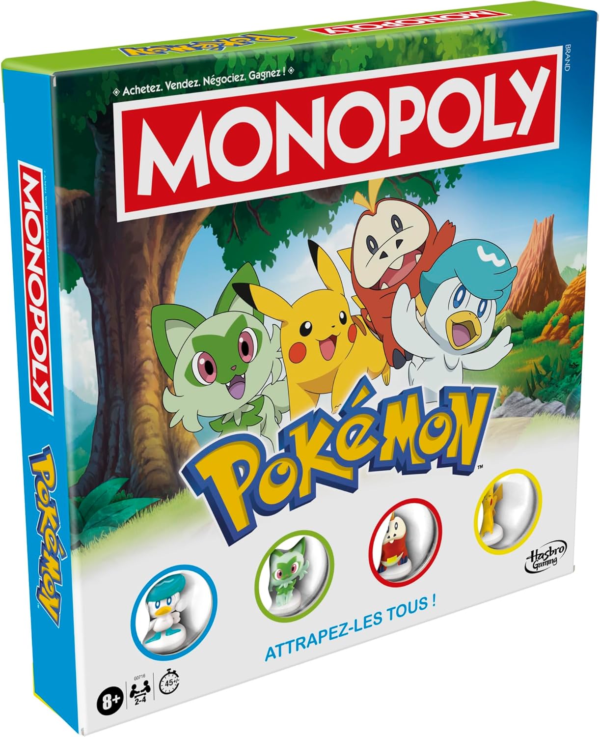Monopoly Pokémon Edition, Brettspiel – ‎Französisch Version für 4 Spieler ab 8 Jahren