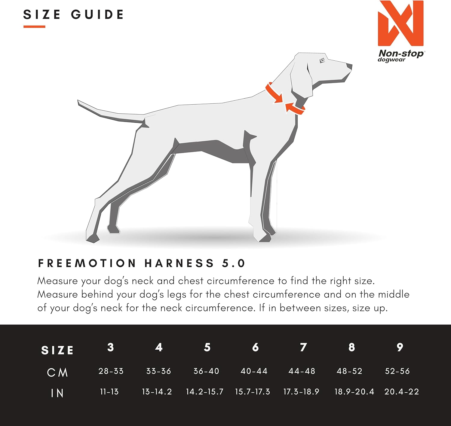 Non-Stop Dogwear Freemotion Harness 5.0 (Black/Orange) Size 4 /Merch (FN)