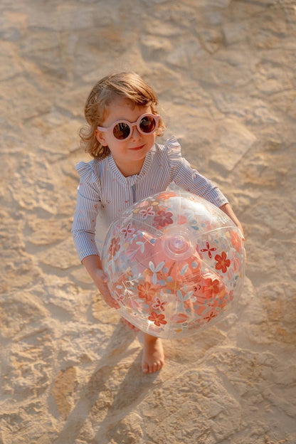 Little Dutch 2014448 Inflatable Beach Ball Pink Flowers