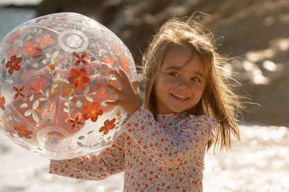 Little Dutch 2014448 Inflatable Beach Ball Pink Flowers
