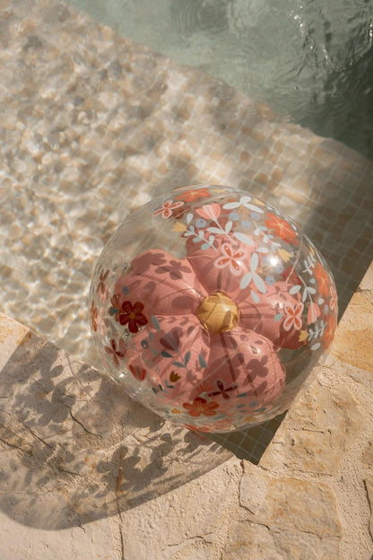 Little Dutch 2014448 Inflatable Beach Ball Pink Flowers