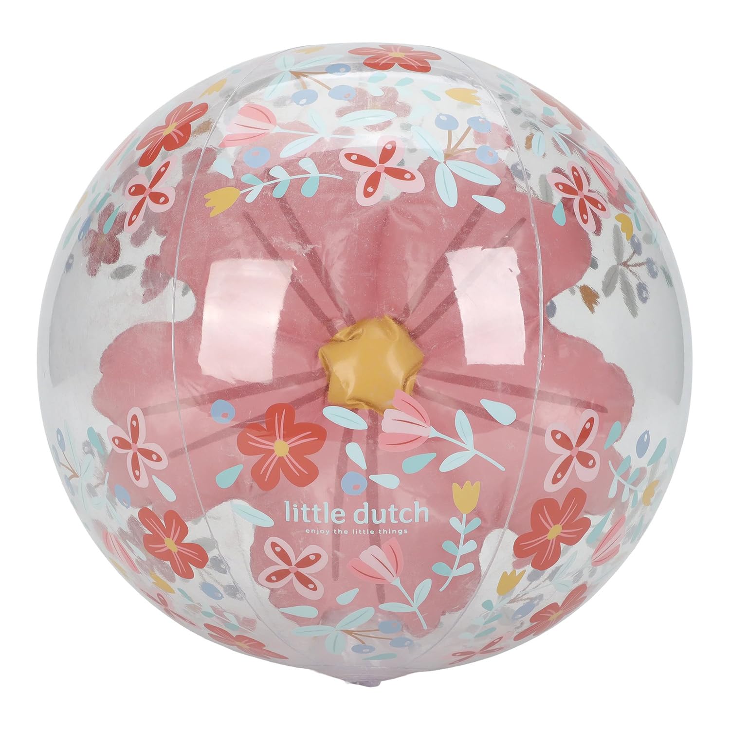 Little Dutch 2014448 Inflatable Beach Ball Pink Flowers
