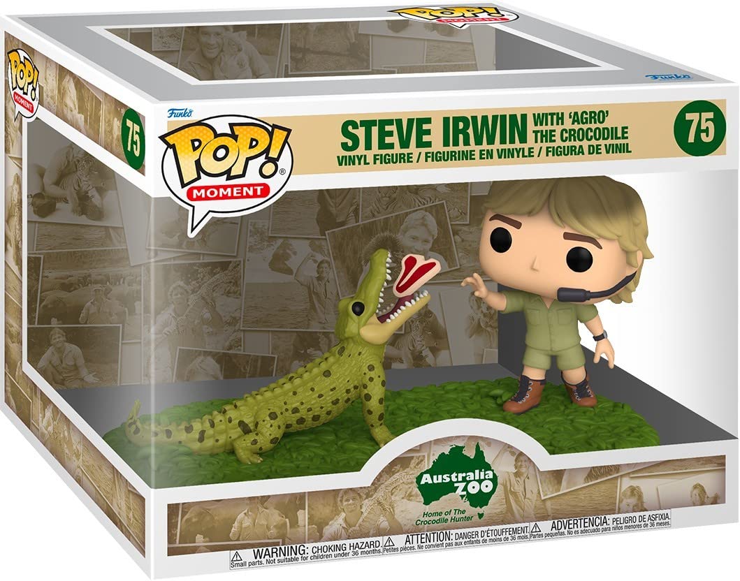 Funko 70813 Pop! Moment: Australia Zoo - Steve Irwin with 'Agro' The Crocodile #75 (FUN70813