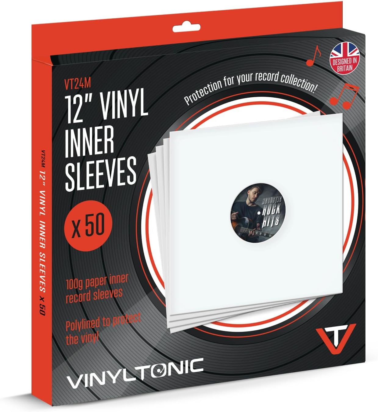 VT24M | Vinyl Tonic x50 30,5 cm Vinyl-Innenhüllen, Polyethylen-Futter