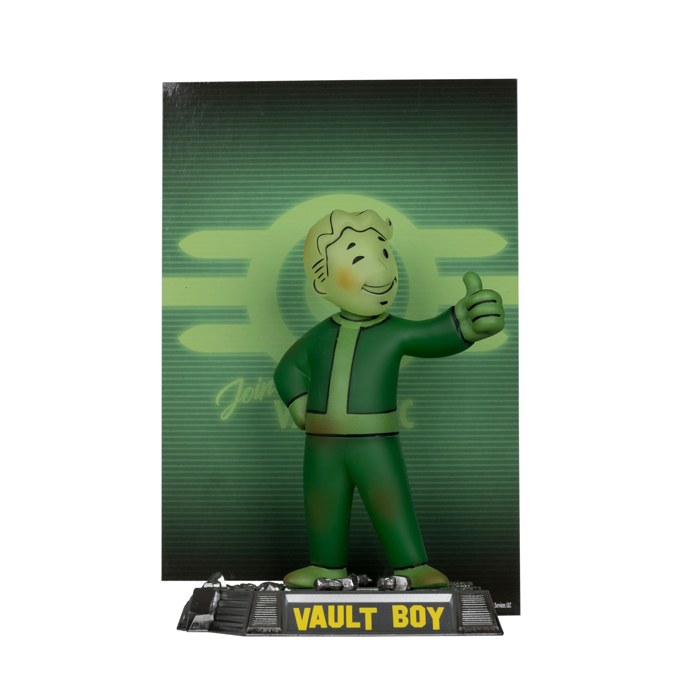 McFarlane Fallout Vault Boy Glow in The Dark Edition Gold Label 5in Posed Figure Toys