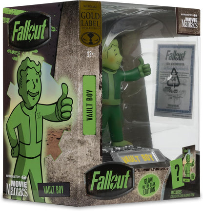 McFarlane Fallout Vault Boy Glow in The Dark Edition Gold Label 5in Posed Figure Toys