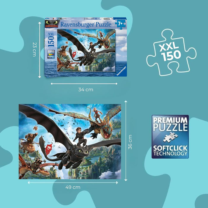 Ravensburger How to Train your Dragon XXL 150 piece Jigsaw Puzzle for Adults and Kids Age 7 Years Up