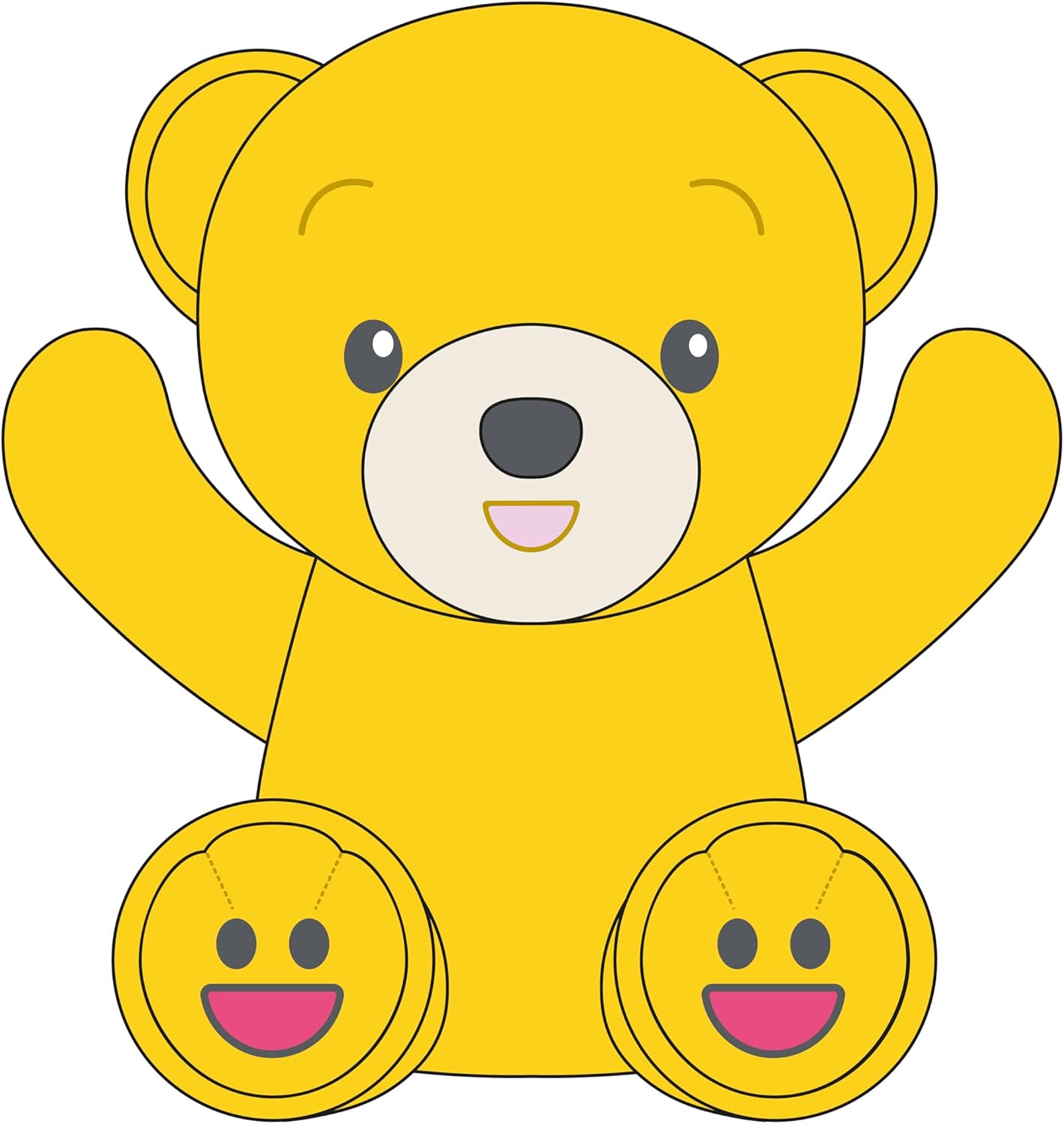 Mood Bears® Happy Bear (Mini) – Soft Yellow Teddy Bear for Kids & Adults, Cute Plush Toy for Birthday, Love & Positivity