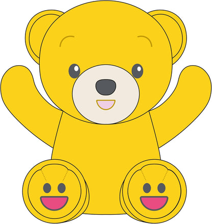 Mood Bears® Happy Bear (Mini) – Soft Yellow Teddy Bear for Kids & Adults, Cute Plush Toy for Birthday, Love & Positivity