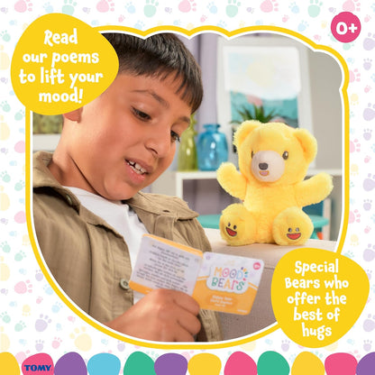 Mood Bears® Happy Bear (Mini) – Soft Yellow Teddy Bear for Kids & Adults, Cute Plush Toy for Birthday, Love & Positivity