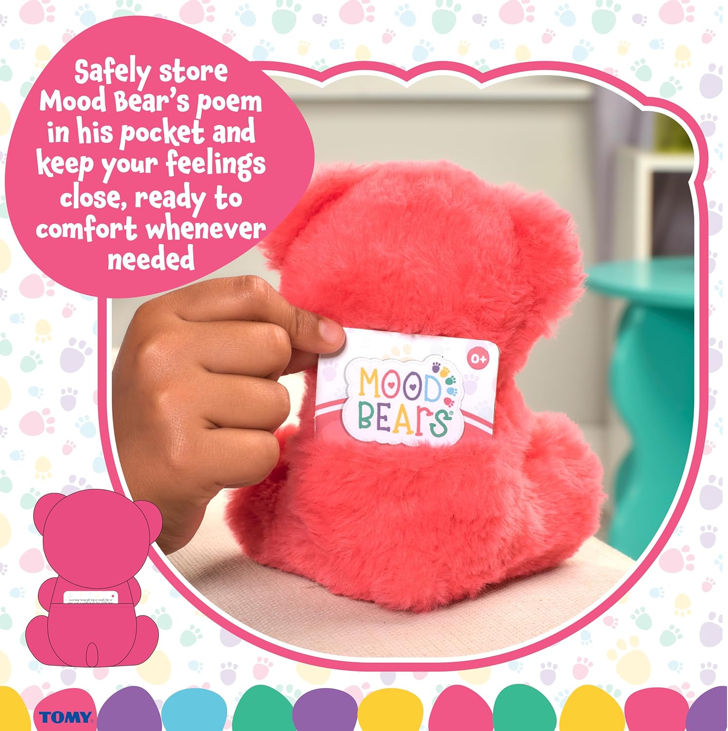 Mood Bears® Love Bear (Mini) – Vibrant Red Teddy Bear for Kids & Adults, Emotional Support Plush for Connection & Comfort