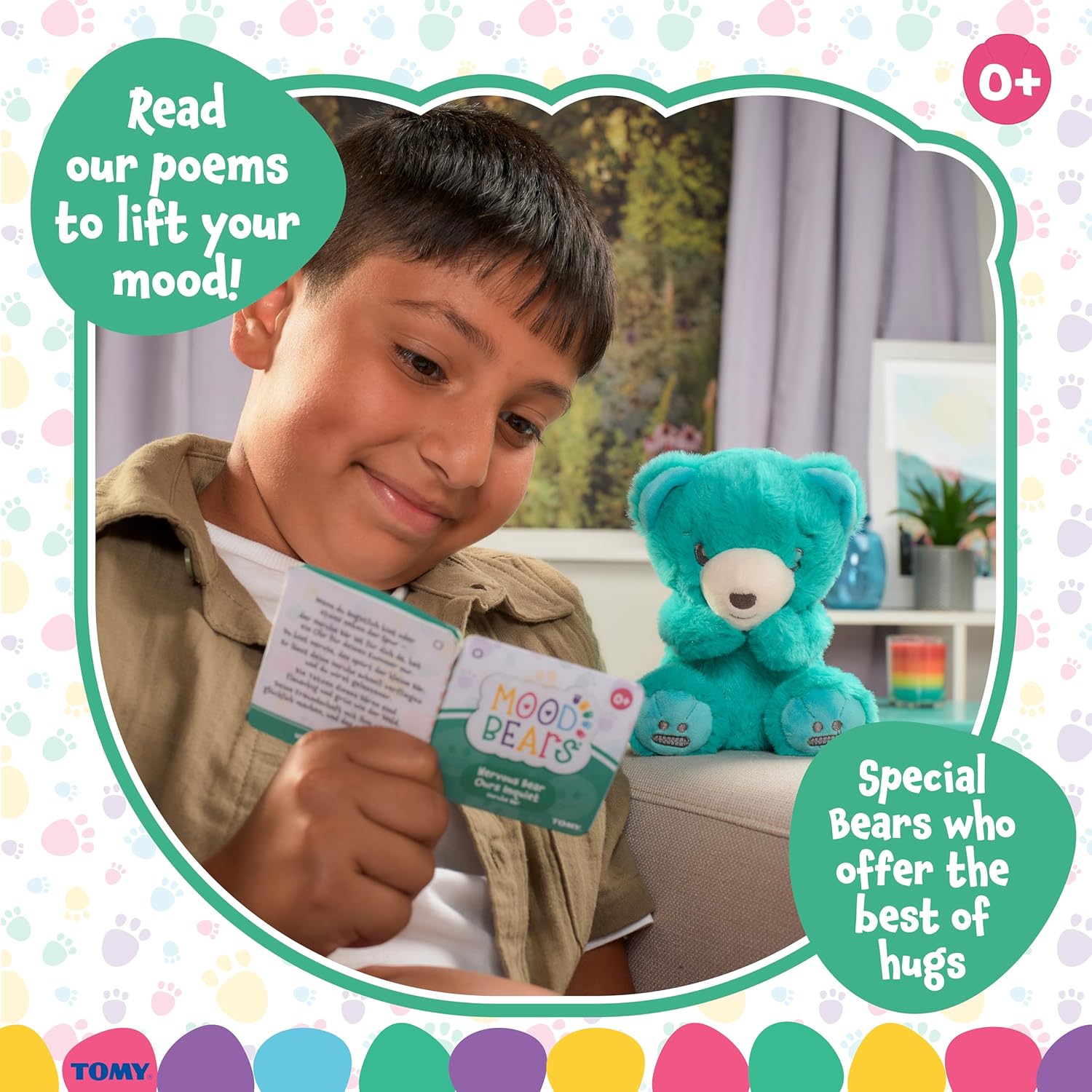 Mood Bears® Nervous Bear (Mini) – Teal Teddy Bear for Kids & Adults, Emotional Support Plush for Overcoming Worries & Building Confidence