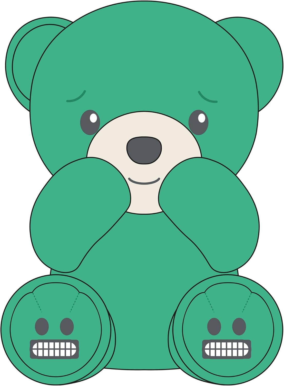 Mood Bears® Nervous Bear (Mini) – Teal Teddy Bear for Kids & Adults, Emotional Support Plush for Overcoming Worries & Building Confidence
